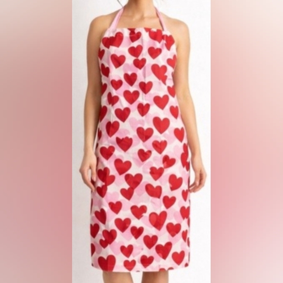 NEW Kate Spade Apron With Red And Pink Hearts, 100% Cotton, 33"×33" - Picture 3 of 13